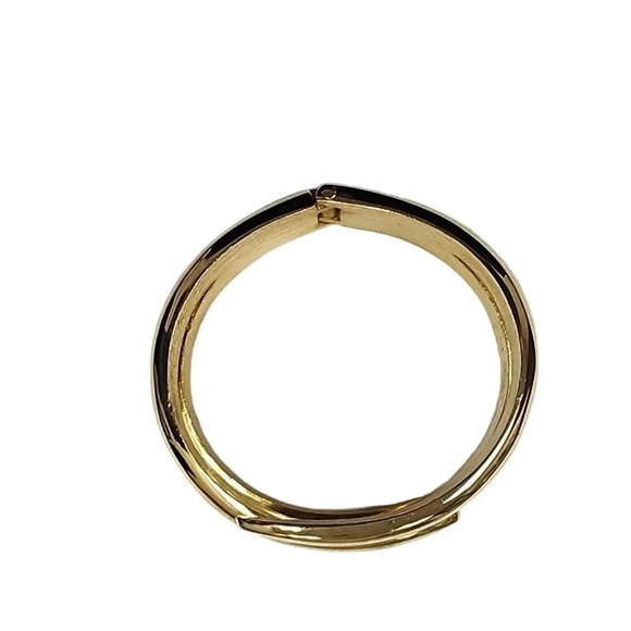 Vintage Claw Clamp Hinged Cuff Bangle Bracelet Gold Tone - Picture 4 of 4